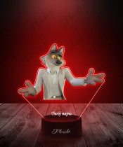 Lampka LED 3D z Nadrukiem UV Pan Wilk i Spółka