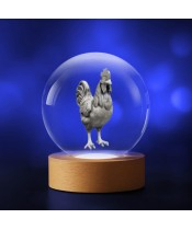 3D Kristallkugel Henne Hahn