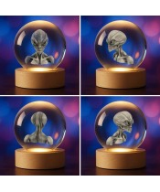 Kryształowa Kulka 3D Ufo Kosmita Obcy