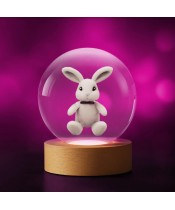 3D Kristallkugel Kaninchen Hase Häschen
