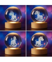 3D Kristallkugel Schaukelpferd Pony