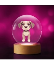 3D Kristallkugel Hundewelpe