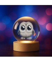 3D Crystal Ball Owl Barn Owl