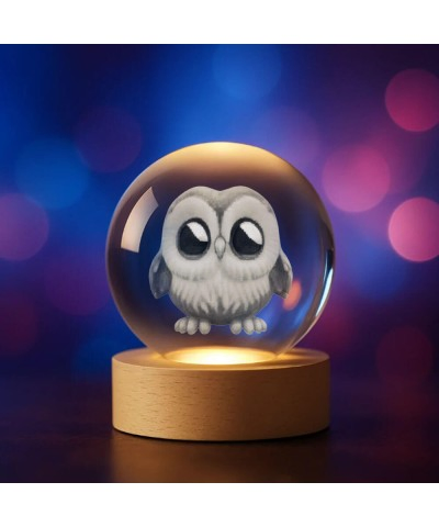 3D Crystal Ball Owl Barn Owl