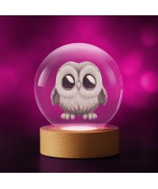 3D Crystal Ball Owl Barn Owl