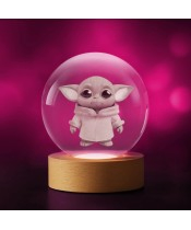 Kryształowa Kulka 3D Star Wars Mandalorian Baby Yoda Grogu