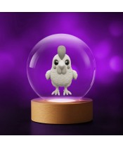 3D Kristallkugel Huhn Hahn Henne
