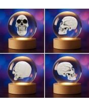 Kristallkugel 3D Totenkopf Totenkopf Skelett