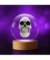 Kristallkugel 3D Totenkopf Totenkopf Skelett
