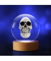 Kristallkugel 3D Totenkopf Totenkopf Skelett