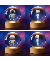 3D Kristallkugel Astronaut Kosmonaut