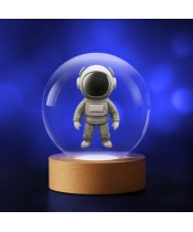 3D Kristallkugel Astronaut Kosmonaut