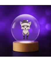 Kristallkugel 3D Weihnachtsfuchs Weihnachtsmann