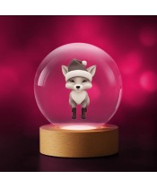 Kristallkugel 3D Weihnachtsfuchs Weihnachtsmann