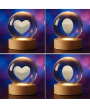 3D Crystal Ball Heart