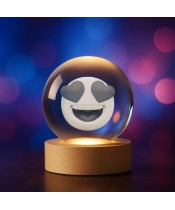 3D Kristallkugel Emoticon Emoticon Liebesgesicht