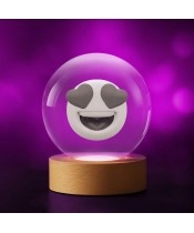 3D Kristallkugel Emoticon Emoticon Liebesgesicht