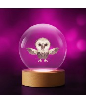 3D Kristallkugel Vogel Papagei