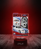 Lampka LED 3D z Nadrukiem UV Samochód Nissan Skyline GTR R34