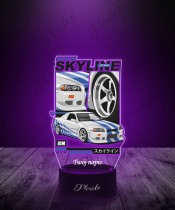 Lampka LED 3D z Nadrukiem UV Samochód Nissan Skyline GTR R34