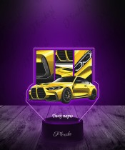 3D-LED-Lampe mit UV-Druck BMW M4 Auto
