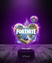 Lampka LED 3D z Nadrukiem UV Fortnite Serce