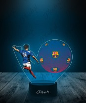 3D LED Lamp with FC Barcelona Football Player Print