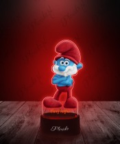 3D LED Lamp with UV Print Smurfs Papa Smurf