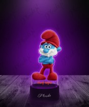3D LED Lampe mit UV-Druck Schlümpfe Papa Schlumpf