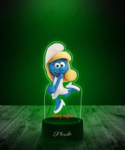 Lampka LED 3D z Nadrukiem UV Smerfy Smerfetka