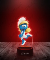 3D LED Lamp with UV Print Smurfs Smurfette