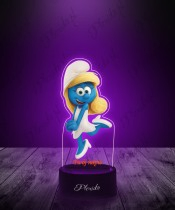 3D LED Lamp with UV Print Smurfs Smurfette