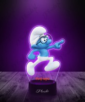 3D LED Lamp with UV Print Smurfs Brainy