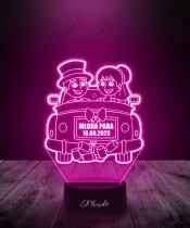 Lampka LED 3D Plexido Prezent Na Ślub Nowożeńcy Młoda Para Samochód