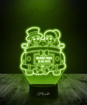 Lampka LED 3D Plexido Prezent Na Ślub Nowożeńcy Młoda Para Samochód