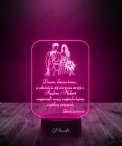 Lampka LED 3D Plexido Prezent na Ślub Młoda Para