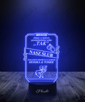 Lampka LED 3D Plexido Prezent na Ślub Młoda Para Nowożeńcy