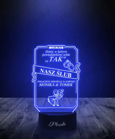3D Plexido LED Lamp Wedding...