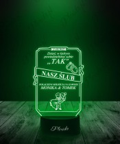 3D Plexido LED Lamp Wedding Gift for a Young Couple Newlyweds