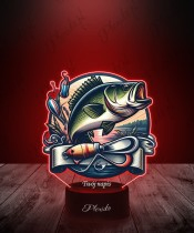 3D LED Lamp with UV Print Fish Fishing Angler