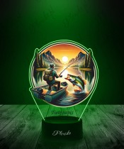 3D LED Lamp with UV Print Fish Fishing Angler Mountains