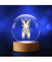 3D Kristallkugel Einhorn Einhorn