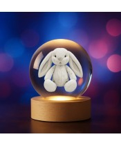 3D Kristallkugel Kaninchen Hase
