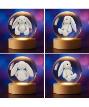3D Kristallkugel Kaninchen Hase