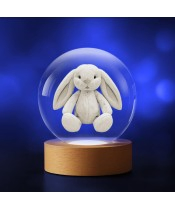 3D Kristallkugel Kaninchen Hase