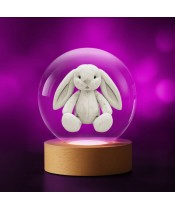 3D Kristallkugel Kaninchen Hase