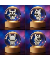 Crystal Ball 3D Dog French Bulldog