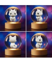 Kristallkugel 3D Katze Kätzchen