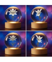3D Kristallkugel Lotusblume