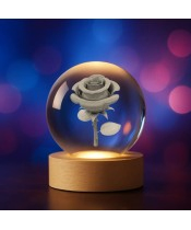 3D Crystal Ball Flower Rose